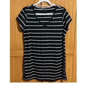 Black&White Striped Dress large nwt